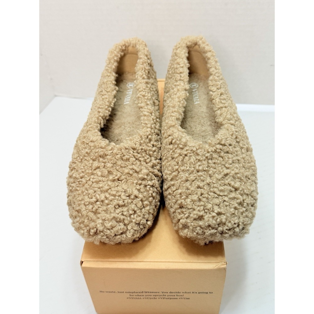 VIVAIA Margot‎ 2.0 Latte Faux Fur Flats Women's EU 39 US 8.5 New In Box - Picture 3 of 8
